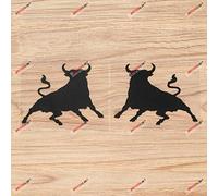 Spanish Bull Vinyl Decal Sticker Espana Spain - Pair Black, 10.2cm - Mirror Images Reversed - No Background for Car Boat Laptop