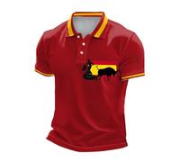 Spanish Bullfighting Polo Shirt Men's Graphic T-Shirt 3D Spain Bull Printed Tee Shirts Summer Tops Spanish Bullfighter Polo Shirt Torero Polo Shirts Gift, red, 3XL