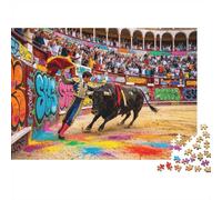 Spanish Bullfighting Puzzle for Adults 1000Pc Recyclable Bullring Arena Jigsaw Puzzles Interesting Family Game Props Fun Present for Holiday Blessings Gift 70x50cm/1000pcs
