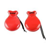 Spanish Castanets, Set of 2 Pairs for Musical Talents and Performance(Red)
