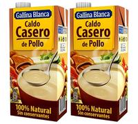 Spanish Chicken Broth Bundle With Gallina Blanca Caldo Casero De Pollo 1 Litre (2 Pack)