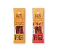 Spanish Chorizo Pack by La Gloria Riojana - 1 Sweet 280 g & 1 Spicy 280 g - With Pimentón de la Vera, Añana Salt & Las Pedroñeras Garlic - IGP Chorizo Riojano -Artisan Sausages Full of Flavour