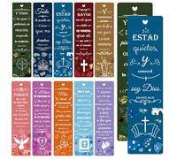 Spanish Christian Verses Bookmarks with Hollow Heart Christian Bookmark 1.8x7 Inch Inspirational Book Markers Religious Bookmarks Gifts Reading Reward Scripture 100 Pack (Heart)