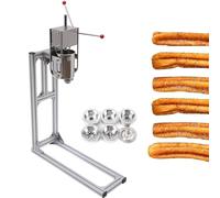 Spanish Churro Maker Latin Fruit Donut Filling Machine, Vertical Churro Press with 6 Nozzles for Home Restaurants Bakeries