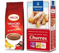 Spanish Churros Mix 500g & Valor Premium Hot Chocolate 250g Gift Set - Complete Churro Maker Kit with Piping Bag & Nozzle - Authentic Spanish Dessert Bundle - Gift for Chocolate Lovers