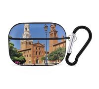 Spanish Cities AirPods Pro Case Cover with Keychain Ring PC Hard Shell Protective Case for AirPods Pro 2nd for Women Men Generation Easy Open Full Drop Protection Cover Black-Style