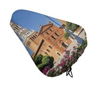 Spanish Cities Bike Seat Cover for Men Women Water Repellent Exercise Bike Seat Cushion Adjustable Bicycle Seat for Outdoor Biking