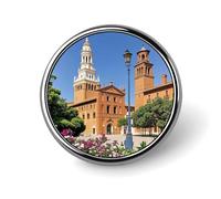Spanish Cities Round Brooches Pin, Fashion Lapel Buttons Badge | Personalized Buttons Pin for Women, Lightweight Coat Badge for Men, Circular Brooches for Clothing, Dress, Hat