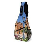 Spanish Cities Sling Bag Small Crossbody Bags with Adjustable Strap Durable Chest Bag for Hiking Travel