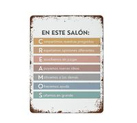 Spanish Classroom Poster Spanish Poster Spanish Art Spanish Classroom Decor Boho Class Decor Rainbow Class Decor Retro Metal Tin Sign For Home Coffee Wall Decor 8x12inch