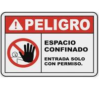 Spanish Confined Space Enter By Permit Only Warning Metal Sign Tin Signs Aluminum Sign for Outdoors Use Yard Farm Fence Home Wall Decor 12x16 inch