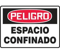 Spanish Confined Space/Espacio Confinado OSHA Danger Sign, Aluminum 10" x 14", Made in USA - AccuformNMC, SHMCSP002VA
