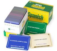 Spanish Conversation Flash Cards - 300 English to Spanish Phrases for Study | 300 English-to-Spanish phrase cards with pronunciation guides, everyday topics and reference sheet for language study