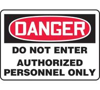 Spanish Do Not Enter - Authorized Personnel Only OSHA Danger Sign, Aluminum 7" x 10", Made in USA - AccuformNMC, SHMADM140VA