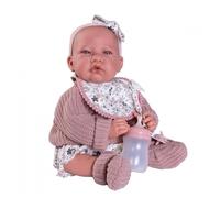 MuÑecas Antonio Juan Newborn Lúa Bolitas Bib Baby Doll 42 Cm Pink Kids