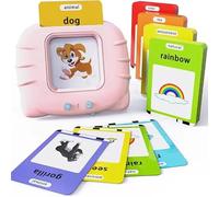 Spanish-English Bilingual Talking Flash Cards with 224 Sight Words, Montessori Toys, Learning Educational Gifts for Age 1-5 Years Old, Pink
