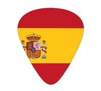 Spanish flag 12 Piece Guitar Pick Set Durable Non Slip Different Sizes for Electric Guitar Acoustic Guitar Ukulele
