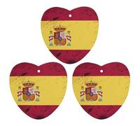 Spanish Flag 3 PCS Car Air Freshener Hanging Aromatherapy Tablets Automotive Ornament for Auto Room Bathroom Bedside Love form