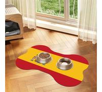 Spanish flag Bone Shaped Absorbent Dog Feeding Mat