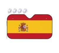 Spanish Flag Car Windshield Sunshade - Auto Sun Visor Heat Protection, UV Rays Blocker, Fit for Cars, Trucks, (55 x 30 Inch)