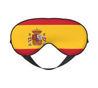 Spanish Flag Comfortable Sleeping Aid Soft Eye Mask Adjustable Blackout Cover Reversible Night Rest