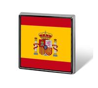 Spanish Flag Custom Lapel Pins Square Brooch Tie Suit Dress Accessories for Men Women Wedding Birthday