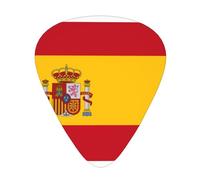 Spanish flag Guitar Picks 12 Pack Assorted Thickness-0.46mm 0.71mm 0.96mm Thin Medium Heavy Picks for Acoustic Electric Guitar Ukulele