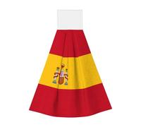 Spanish Flag Hanging Tie Towels Kitchen Hand Towel Absorbent Wipe Cloth For Kitchen Bathroom