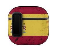 Spanish Flag Headphone & Earphone Cases Compatible with Airpod 4 Scratch-Resistant PC Protective Cover with Secure Buckle