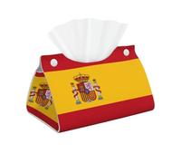 Spanish flag Long Tissue Box Cover -Waterproof PVC Leather Tissue Holder, Stylish Easy to Clean for Home, Office, Car