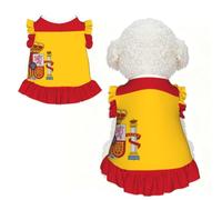 Spanish flag M Pet Apparel for Small Dogs-Cute Summer Outfit for Puppy, Soft Breathable Pet Clothes for Cat