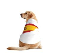 Spanish Flag Map Print Dog Vest, Soft Breathable Pet Shirt Clothes Sleeveless Fashion Apparel For Medium Large Breeds