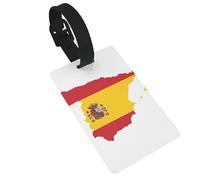 Spanish Flag Map Print Luggage Tags Quick Install Airplane Travel Essentials for Suitcases Durable PVC Bag Tag