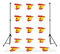 Spanish Flag Map Print Photo Studio Background 5x7ft Soft Photo Backdrop Curtain For Studio Content Creator Equipment