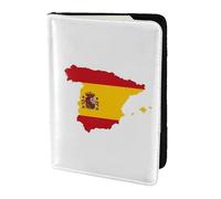 Spanish Flag Map Printing Passport Holder, Travel Essentials,Card And Passport Anti Theft Wallet,Sized To Fit All Standard Passports