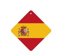 Spanish Flag Pattern Car Air Fresheners 6 Pcs Square Hanging Aromatherapy Tablets Scented Fresheners For Bedroom Bathroom