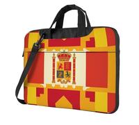 Spanish flag pattern Laptop Bag Shockproof Computer Carrying Case with Shoulder Strap Messenger Shoulder Bag Briefcase, Black, 13 inch