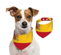 Spanish Flag Pet Scarf Dog Bandanas Spring Summer Soft Cotton Puppy Scarfs Adjustable Accessories for Small Medium Large Girl Boy Pup Small