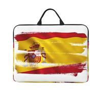 Spanish Flag Print 14in Laptop Case Sleeve Water-Resistant Portable Notebook Cover Bag for Office