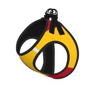 Spanish Flag Print Adjustable Reflective Harness Leash Set For Cats, Dogs And Small Pets, Soft Breathable Mesh Walking Vest With Escape-Proof Lead