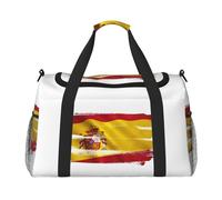 Spanish Flag Print Ample Space Travel Duffle Bag Carry On Tote 19.7x13x10.2 in Stylish Tote for Gym