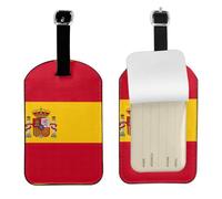 Spanish Flag Print Bag Tags Stylish Luggage Tag 4.3 x 2.76 Inch Essential Travel Accessory Suitcases