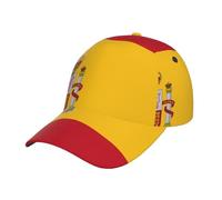 Spanish Flag Print Baseball Cap Adjustable Size,for Running Workouts Outdoor Travel Activities All Seasons Black, Black, One size