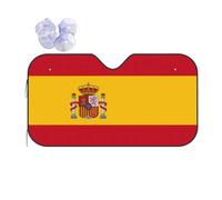 Spanish Flag Print Car Sunshade For Windshield, Car Sunshade For Most Cars With Suction Cups
