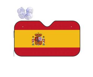 Spanish flag Print Car Windshield Sun Shade Cool Foldable Reflective UV Rays SUV Front Sun Visor