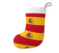 Spanish Flag Print Christmas Stocking, Fireplace Hanging Ornament Christmas Holiday Party Decoration