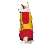 Spanish Flag Print Dog Hoodie Sweatshirt For Small Dogs, Warm, Soft And Breathable Pet Clothes, Easy To Wear Jumper For Winter And Fall Warm