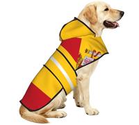 Spanish flag Print Dog Raincoats with Reflective Hooded,Portable Pet Poncho Jacket,for Small,Medium,Large XL Puppies