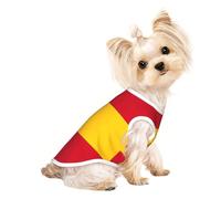 Spanish Flag Print Dog Shirt Summer Lightweight Pet T Shirts Soft Breathable Stretchy Cats Dogs Tee Shirt