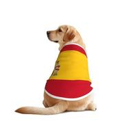 Spanish Flag Print Dog Vest, Soft Breathable Pet Shirt Clothes Sleeveless Fashion Apparel For Medium Large Breeds